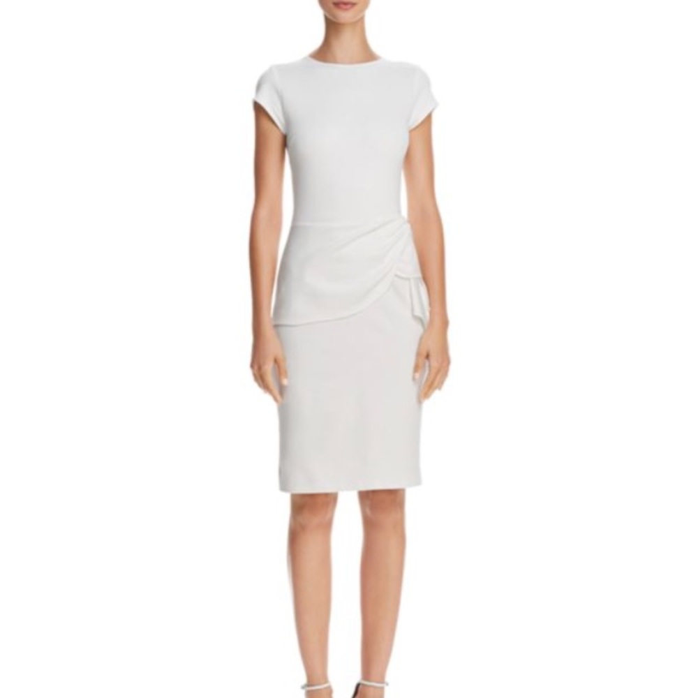 White cap sleeve bodycon dress